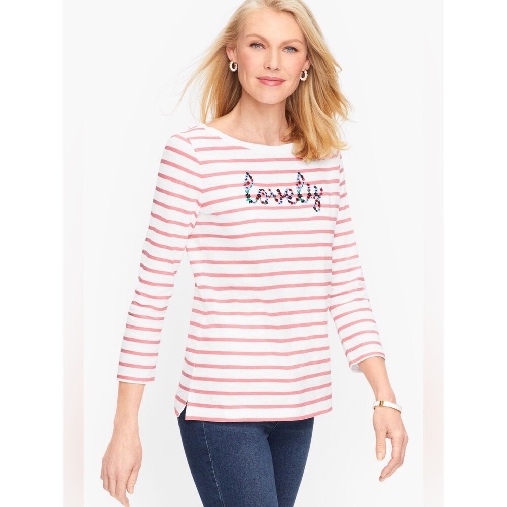 Talbots Cotton “Lovely” 3/4 Sleeve Tee Size 1XP